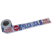 Cartelería balizamiento y señalización protección Covid-19 116 Cinta señalización policía local de 10cm x 200m Galga 300 Impresión a 1 cara