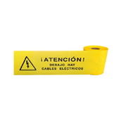 Cintas para marcaje de conductos subterráneos 111 Cinta señalización ATENCIÓN DEBAJO HAY CABLES ELÉCTRICOS. Cinta 15cm x 200m. Galga 300