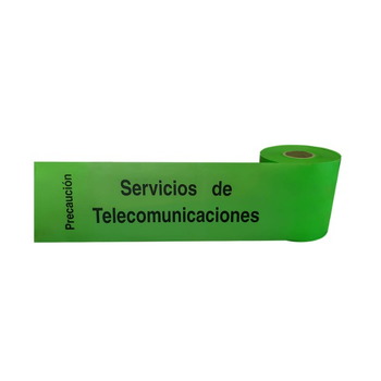 Cinta 15cm x 200m señalización ATENCIÓN CABLES DE TELECOMUNICACIONES. Galga 300