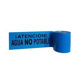 Cintas para marcaje de conductos subterráneos 115A Cinta 15cm x 200m Señalización ATENCIÓN Tubería Agua no Potable. Galga 300