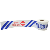 Equipamiento y material de señalizacion policial 116 Cinta señalización policía local de 10cm x 200m Galga 300 Impresión a 1 cara