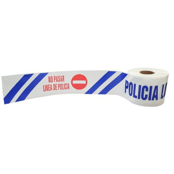 Cinta señalización policía local de 10cm x 200m Galga 300 Impresión a 1 cara