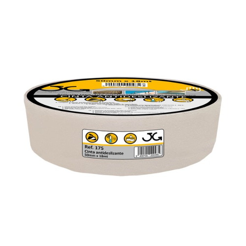 Cintas antideslizantes con base autoadhesiva adecuada para la aplicación en superficies lisas de medidas. Disponible en gris, marrón, rojo, blanco, azul y transparente. Medidas de 50mm x 18m