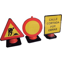 Señalización MOPU en poliestireno con vinilo réflex N1  Señal MOPU en PS para conos con vinilo réflex N1