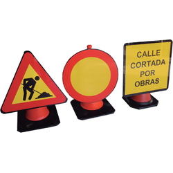Señalización MOPU en poliestireno con vinilo réflex N1  Señal MOPU en PS para conos con vinilo réflex N1
