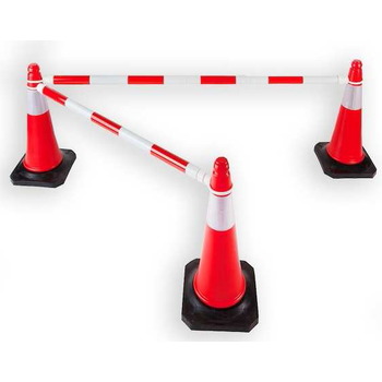 Barra de señalización extensible reflectante para conos