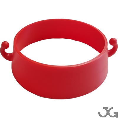 Aro o anillo conector de cadena para cono, cuenta con 2 ganchos para cadena de 6 o 8 mm. Color: rojo: Aro de plástico (polietileno)