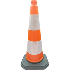 Conos Pesados de señalizacion de PVC Reciclado 90112 Cono PVC Reciclado 75cm 2 bandas 15cm Réflex