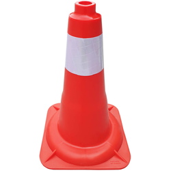 Cono PP Duro 90401 Cono rojo PP duro 45cm Banda Réflex 10 cm