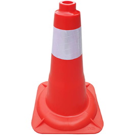 Cono PP Duro 90401 Cono rojo PP duro 45cm Banda Réflex 10 cm