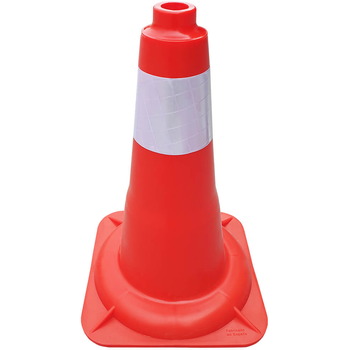 Cono rojo PP duro 45cm Banda Réflex 10 cm
