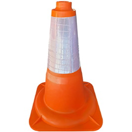 Cono PVC Flexible 90402 Cono naranja PVC flexible 45cm Banda Réflex 20 cm