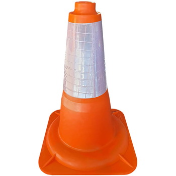 Cono naranja PVC flexible 45cm Banda Réflex 20 cm