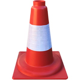 Cono PP Duro 90414 Cono Rojo PP duro 30cm Banda Réflex 10 cm