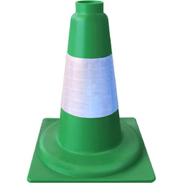 Cono PP Duro 90416 Cono verde PP duro 30cm Banda Réflex 10 cm