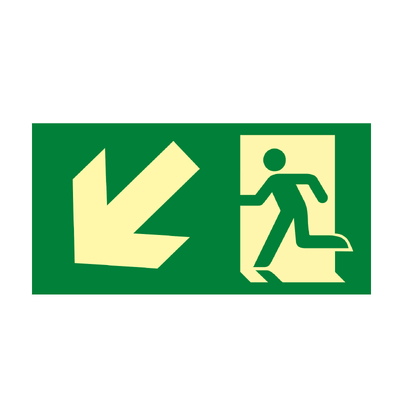 Señales para recorridos de evacuación Señales horizontales fotoluminiscentes de evacuación de emergencia para casos de emergencia. Disponibles en 320x160mm, 224x224mm y 160x160mm