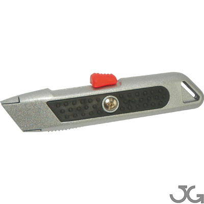 Cutter de seguridad con recogida automática retráctil de la cuchilla. Cuchilla de 18 mm. trapezoidal.