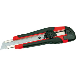 Herramientas de trazado y medición 7812 Cutter ergonomico bloqueo con ruedecilla y cuchilla de 18 mm con guia metalica