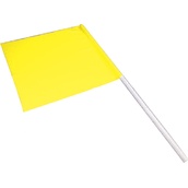 Balizamiento manual, paletas, bastón luminoso y banderas de señalización 4951a Bandera amarilla de señalización con mango de madera