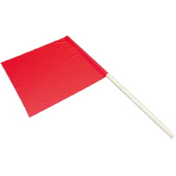 Balizamiento manual, paletas, bastón luminoso y banderas de señalización 4951 Bandera roja de señalización con mango de madera