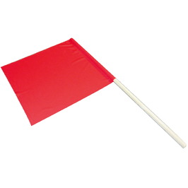 Balizamiento manual, paletas, bastón luminoso y banderas de señalización 4951 Bandera roja de señalización con mango de madera