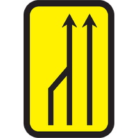 Señales y carteles TS de indicación de obra TS-53 Reducción carril por la izquierda (3 a 2)