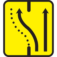 Señales y carteles TS de indicación de obra TS-61 Desvío de un carril por la calzada opuesta, manteniendo otro por la de obras