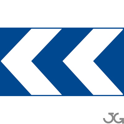 Panel direccional curva peligrosa Azul/Blanco 800x450mm
