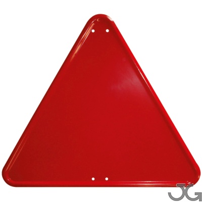 Placa Triangular genérica roja de 70cm lado.
