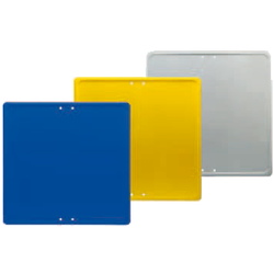 Placas metalicas genéricas galvanizadas con o sin lacado 1 cara  Placa metálica cuadrada señalización genérica 50x50cm