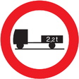 R-112 Entrada prohibida a vehículos de motor con remolque, que no sean un semiremolque o un remolque de un solo eje