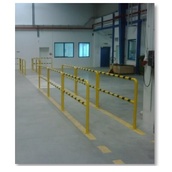 Barandilla metálica o protección de arco lineal para interior de recintos