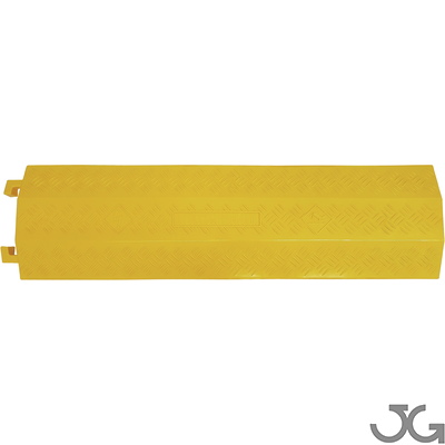 Protector de cables de polietileno (plástico) amarillo de960x275x37mm. Pasacables de suelo con canal de 40 x 13 mm. Peso 1kg.
