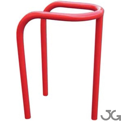 Estribo protector metálico para farolas y postes, lacado en rojo. Fabricado en acero galvanizado. Guardafarolas o guardapostes