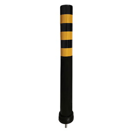 Bolardos Fijos Con Anclaje 1224 Pilona flexible de poliuretano Ø80X830mm con 3 bandas Amarillas Réflex N2
