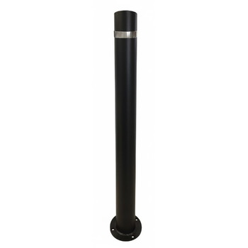 Bolardo fijo de acero lacado con franja de Inox CON ANCLAJE