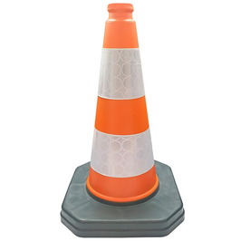 Conos Pesados de señalizacion de PVC Reciclado 90111N Cono PVC Reciclado 46cm 2 bandas 10cm Réflex