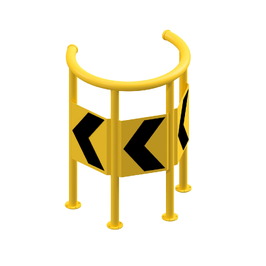 Protectores anticolisión de acero PR-21 Protector circular para farola y postes, lacado amarillo