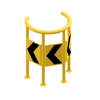 Protector circular para farola y postes, lacado amarillo