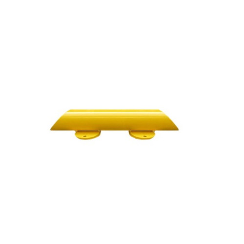 Barrera bordillo. Protección para zócalos para interior de recintos de 80mm de altura, fabricado en acero lacado al horno en amarillo y franjas en vinilo negro.