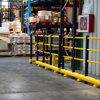 Barandilla de protección en polietileno amarillo Ø120 mm