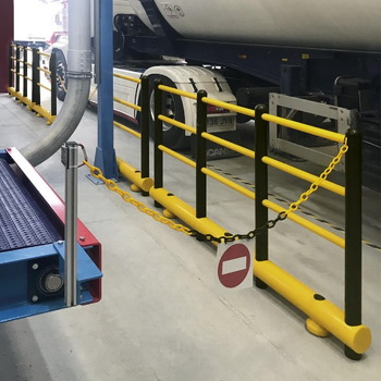 Barandilla de protección en polietileno amarillo Ø120 mm