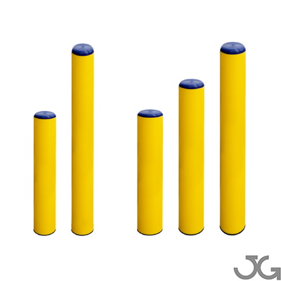Bolardo de polietileno amarillo Ø110 y Ø170 Bolardo de polietileno amarillo de Ø110mm Y Ø170mm, de varias alturas,
macizo hasta los 500mm para otorgarle la máxima resistencia, no existe pintura
ya que el pigmento es de la materia prima.