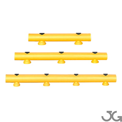 Guardarraíl de polietileno amarillo Ø100 Guardarraíl de polietileno amarillo de Ø100mm, y altura 155mm de varias longitudes. Fabricado en ecopolímero de alto rendimiento amarillo.
El ecopolímero de alto rendimiento esta diseñado también para la industria agroalimentaria por su certificado alime