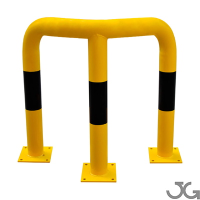 Protector de ángulos de acero Protector de ángulos de 90º para interior de recintos, fabricadas en acero de Ø76mm con placa para atornillar, lacado al horno en amarillo y franjas en vinilo negro.
Disponible en diferentes alturas.