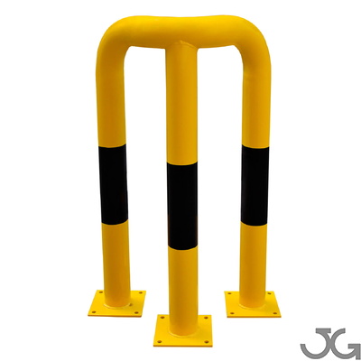 Protector de ángulos de acero Protector de ángulos de 90º para interior de recintos, fabricadas en acero de Ø76mm con placa para atornillar, lacado al horno en amarillo y franjas en vinilo negro.
Disponible en diferentes alturas.