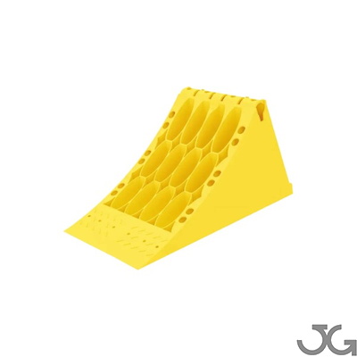 9096 Calzo de plástico para ruedas de vehículos Calzo para vehículos pesados y ligeros, diseñado para inmovilizar las ruedas evitando su salida no autorizada. Recomendado incluirlo como un elemento más de seguridad en el vehículo.