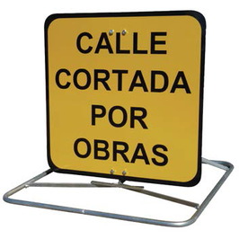 Señalización MOPU en poliestireno con vinilo réflex N1  Señal MOPU en PS para trípodes plegables con vinilo réflex N1