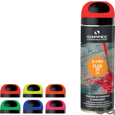Spray fluorescente FluoTP. Colores fluorescente en rojo, amarillo, naranja,
verde, azul o rojo cereza