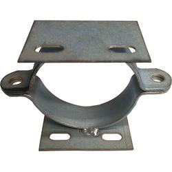 Soportes, abrazaderas y desplazadores para señales A106D Abrazadera doble de acero para poste circular de Ø60 mm